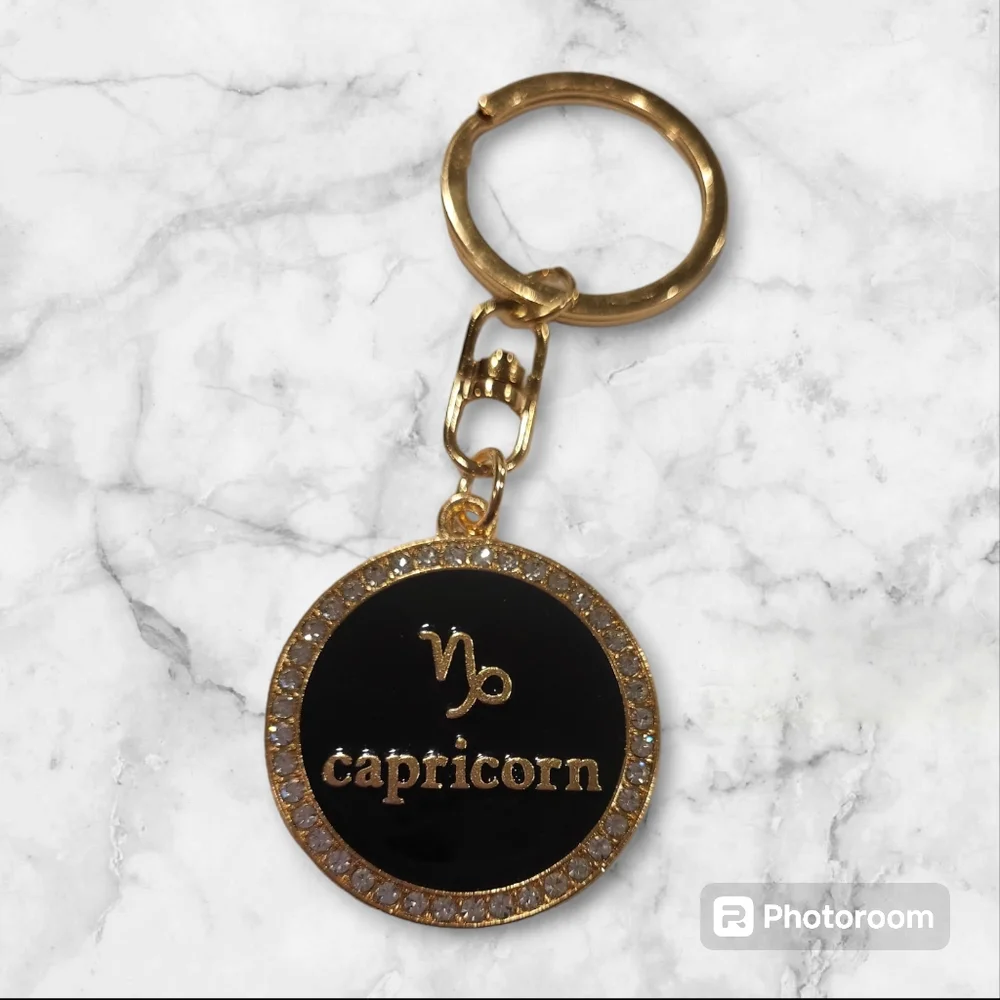 New Capricorn Bling 2-sided zodiac keychain